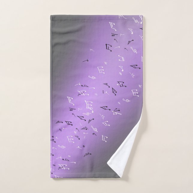 Note musicale de lune violette (Serviette à main)