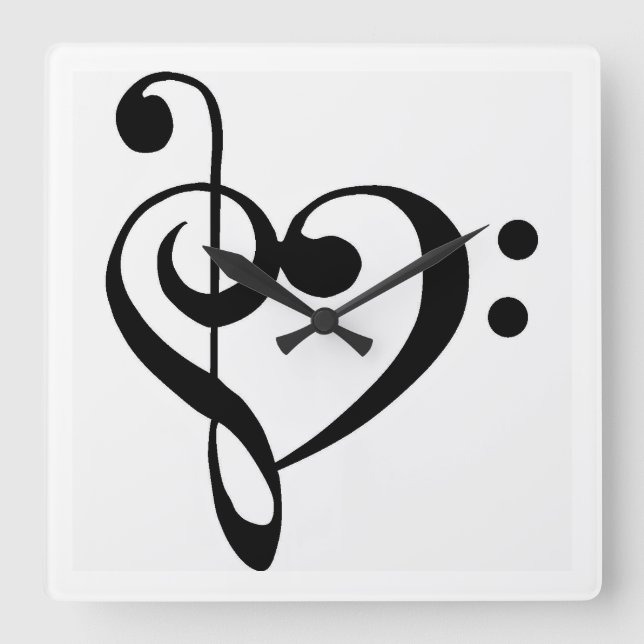 "NOTE MUSICALE EN FORME DE COEUR" HORLOGE (Recto)