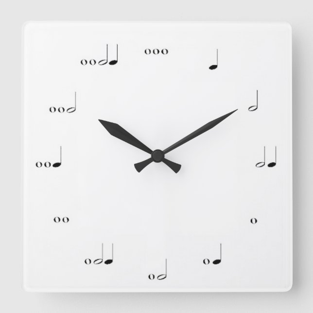 NOTE MUSICALE MUR HORLOGE NOIR ET BLANC (Recto)