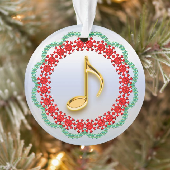 Note musicale Or en rouge vert Wreath (Arbre)