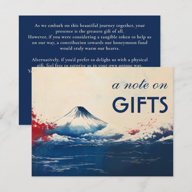 Note on GIFTS Japonesque Harmony with Fuji Begleitkarte (Vorne/Hinten)