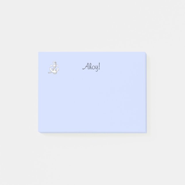 Note Pad - Ahoy with Anchor Post-it Klebezettel (Vorderseite)