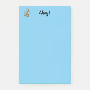 Note Pad - Ahoy with Gray Anchor Post-it Klebezettel