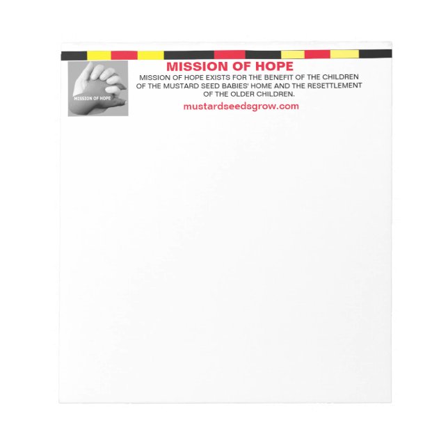 Note Pad for Mission of Hope Notizblock (Vorderseite)