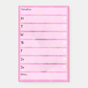 Note Pink Post-It Simple Weekly Planner