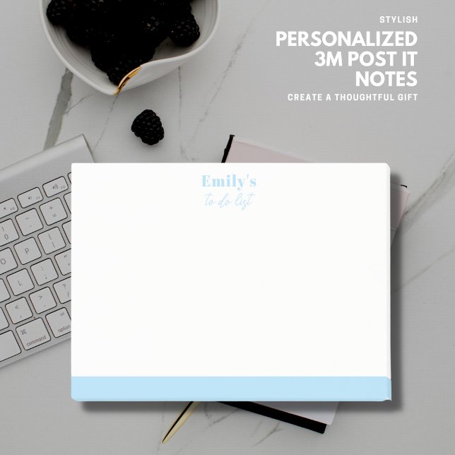 Note Post-It personnalisée simple avec nom bleu (Créateur téléchargé)