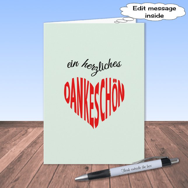 Note rouge de Dankeschon de coeur de Merci (Créateur téléchargé)