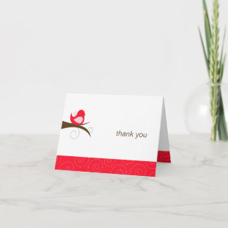 Note rouge tourbillonnante de Merci de carte de