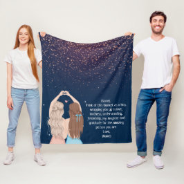 Note: The Navy Gold Sparkle Girls Friend Letter Fleecedecke