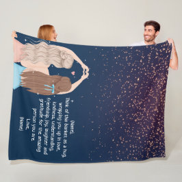 Note: The Navy Gold Sparkle Girls Friend Letter Fleecedecke