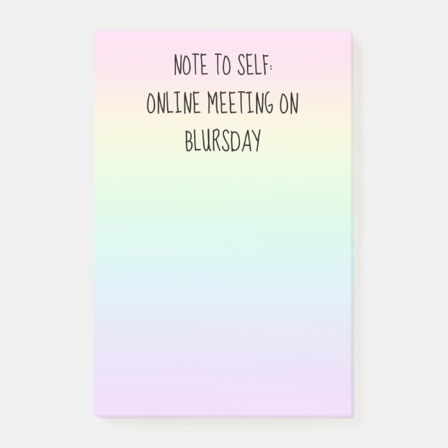 "Note to Self" Funny Pastel Rainbow Post-it-Notize Post-it Klebezettel (Vorderseite)