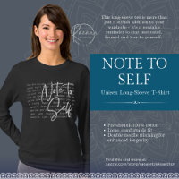 "Note to Self" Inspirational Unisex Long Sleeve