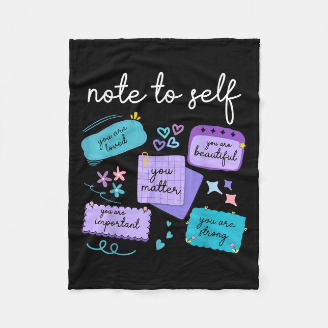 Note To Self You Suicide Prevention Awareness  Fleecedecke (Vorderseite)