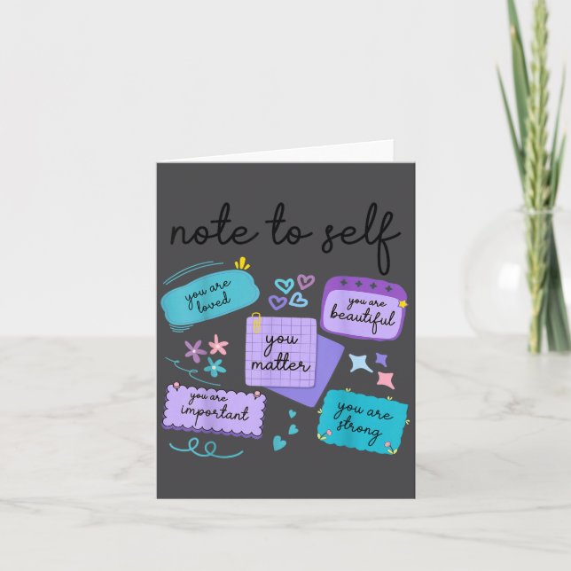 Note To Self You Suicide Prevention Awareness  Karte (Vorderseite)