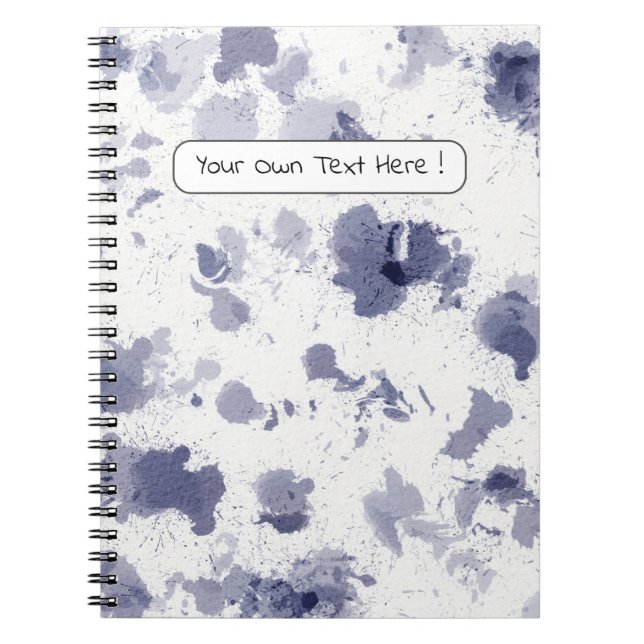 Notebook (16,5 x 22,2 cm) - Blaues Muster Notizblock (Vorderseite)