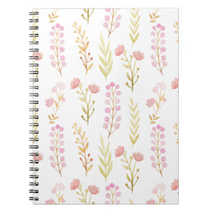 Notebook (16,5 x 22,2 cm) - Muster der rosa Blume Notizblock
