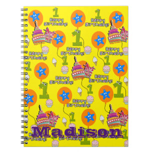 Notebook, #1 Erste Geburtstagshinweise gelb Notizblock