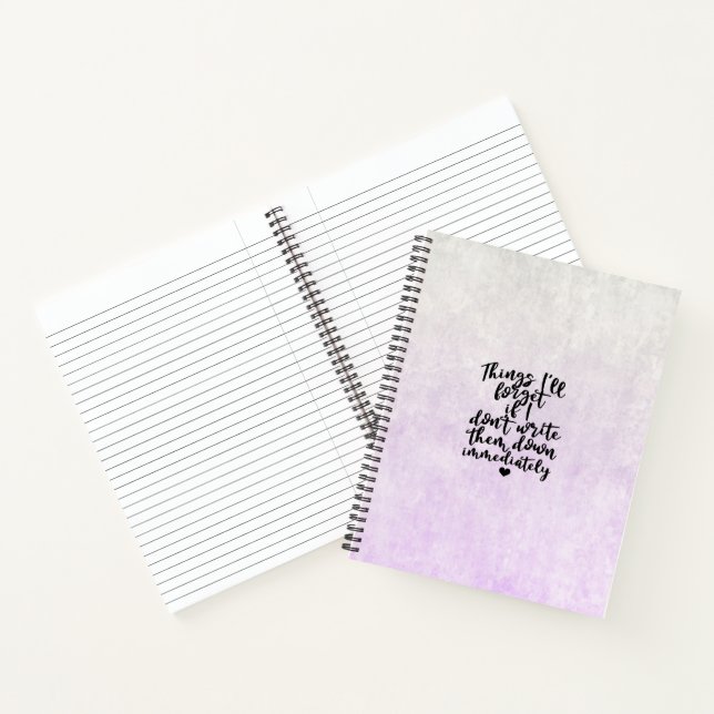 Notebook (21,6 x 28cm) - Thing's I'll Forget Notizbuch (Innenseite)