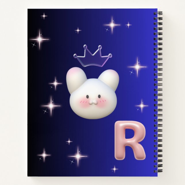 notebook 3D Soft Cute -Rabbit Notizbuch (Rückseite)