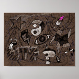 Notebook-Abdeckung Inspiriert Doodle - Grunge Poster