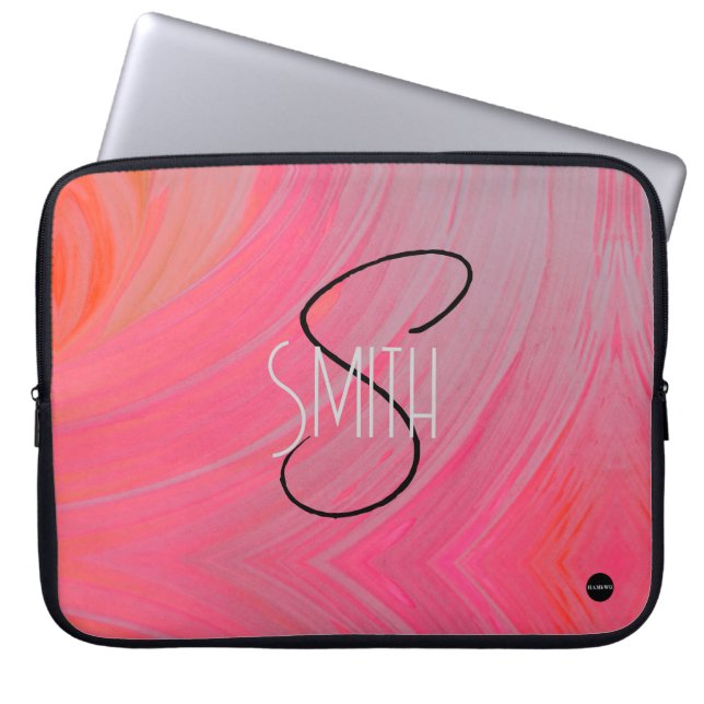 Notebook-Abdeckung Rosa Swirl HAMbyWG Laptopschutzhülle (Vorderseite)
