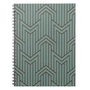 Notebook - Art Deco Black & Green Notizblock