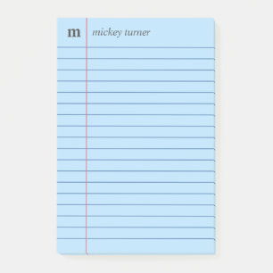 Notebook Blue Fügen Sie Ihren Namen und Ihren Anfa Post-it Klebezettel