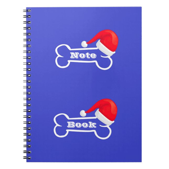 Notebook Blue Weihnachtsmannmütze Bone Notizblock (Vorderseite)