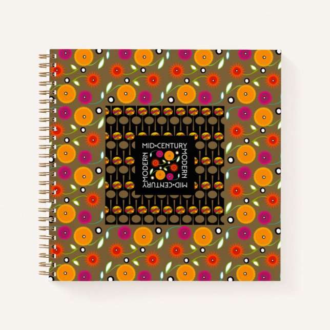 Notebook-Blume aus der Mitte des Jahrhunderts Notizbuch (Vorderseite)