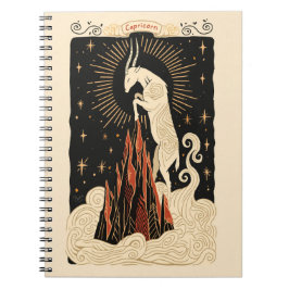 Notebook Capricorn Celestial Zodiac Art Notizblock