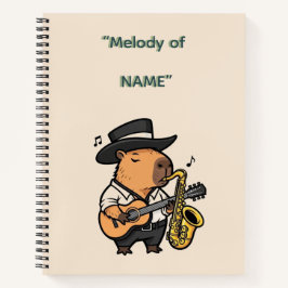  Notebook – Capybara Music Notes  Notizbuch