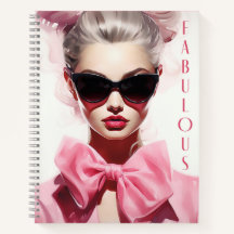 Notebook: Fashion Model Pink Bow