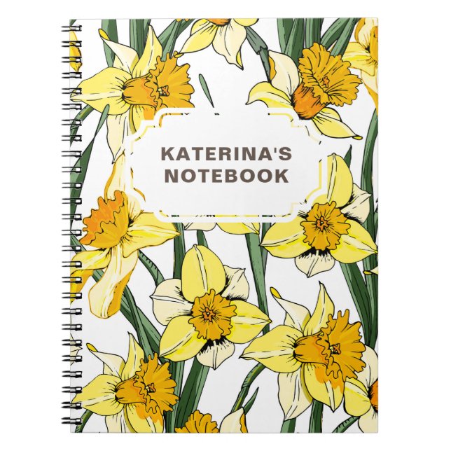 NOTEBOOK Frühjahrs-Design & Individuelle Name Notizblock (Vorderseite)