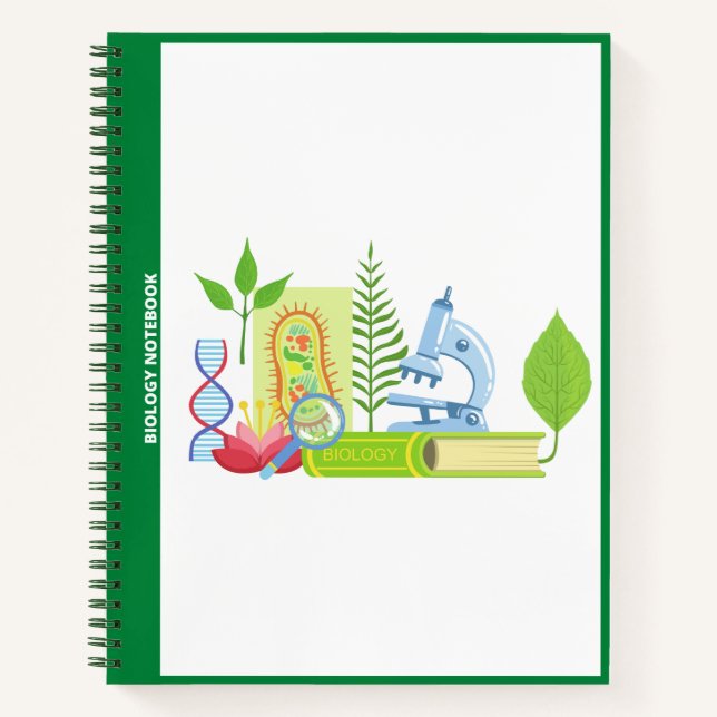 NOTEBOOK FÜR BIOLOGIE-ICONS (WEISS) NOTIZBUCH (Vorderseite)