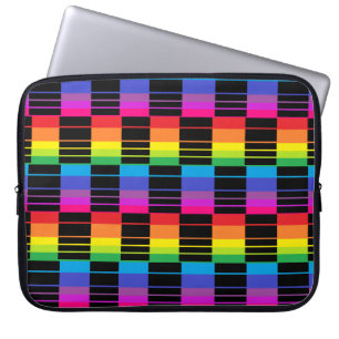 Notebook-Gehäuse mit Kariertem Regenbogen-Muster Laptopschutzhülle