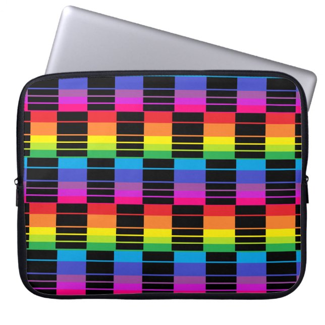 Notebook-Gehäuse mit Kariertem Regenbogen-Muster Laptopschutzhülle (Vorderseite)