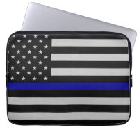 Notebook-Gehäuse mit Thin Blue Line-Flagge