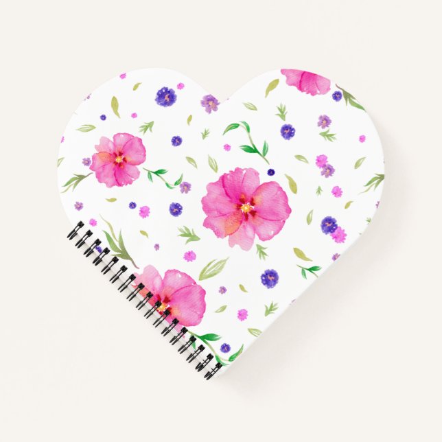 Notebook-Geschenk mit floraler Watercolor Art Notizbuch (Vorderseite)