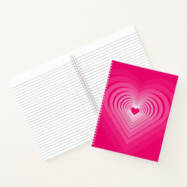 Notebook-Geschenk mit rosa Herzen Notizbuch (Innenseite)