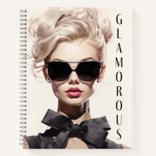 Notebook: Glamour Fashion Model Black Bow Notizbuch