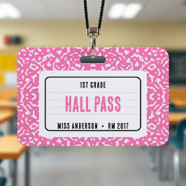 Notebook-Klassenhalle-Pass rosa Ausweis
