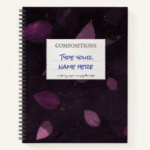 Notebook-Komposition Rosa Mulberry Personalisiert Notizbuch