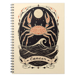 Notebook-Krebs Celestial Zodiac Art Notizblock