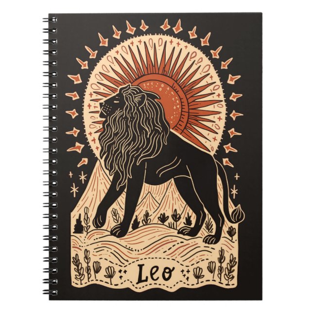 Notebook Leo Celestial Zodiac Art Notizblock (Vorderseite)