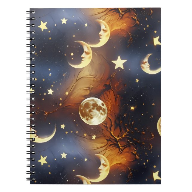 Notebook – Luxury Fiery Orange Celestial Notizblock (Vorderseite)