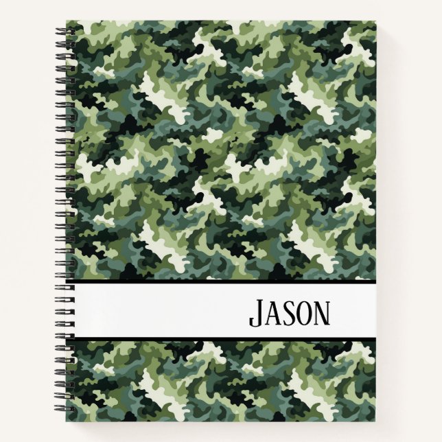 Notebook-Militär-Grüne Camouflage Notizbuch (Vorderseite)