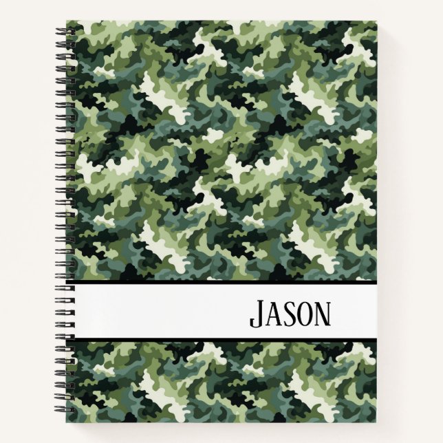 Notebook-Militär-Grüne Camouflage Notizbuch (Vorderseite)