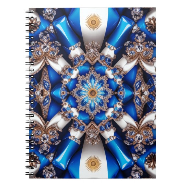 Notebook mit argentinischen Farben - Abstract Desi Notizblock (Vorderseite)