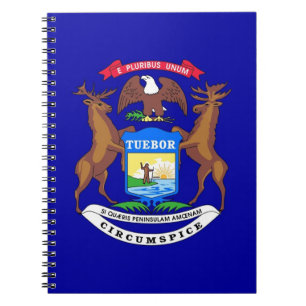 Notebook mit Fahne des Michigan-Staat Notizblock