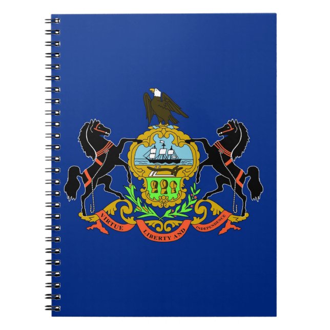 Notebook mit Fahne des Pennsylvania Staat Notizblock (Vorderseite)